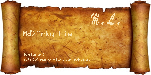 Márky Lia névjegykártya